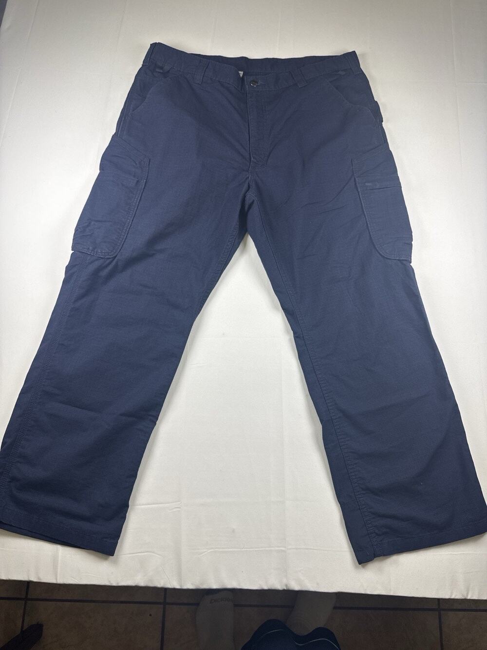 Carhartt Cargo Pants Mens 40x30 Navy Workwear Ripstop Utility Pants
